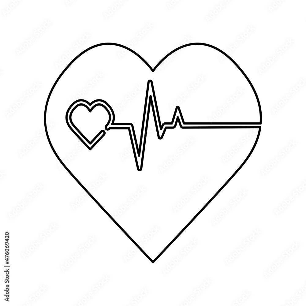 heart on a white background with pulse, vector illustration heart on a white background with pulse, vector illustration
