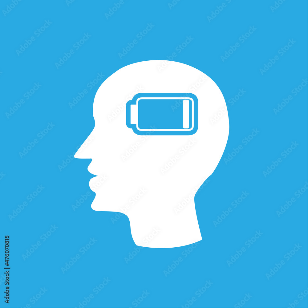 icon energy level at zero, fatigue, vector illustration icon energy level at zero, fatigue, vector illustration