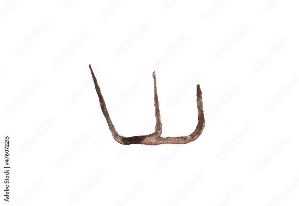 ancient pitchfork isolated on white background ancient pitchfork isolated on white background