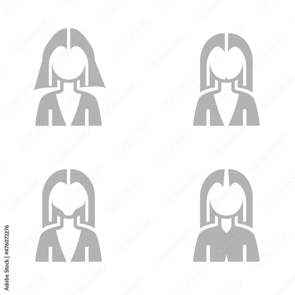 woman icon on a white background, vector illustration woman icon on a white background, vector illustration