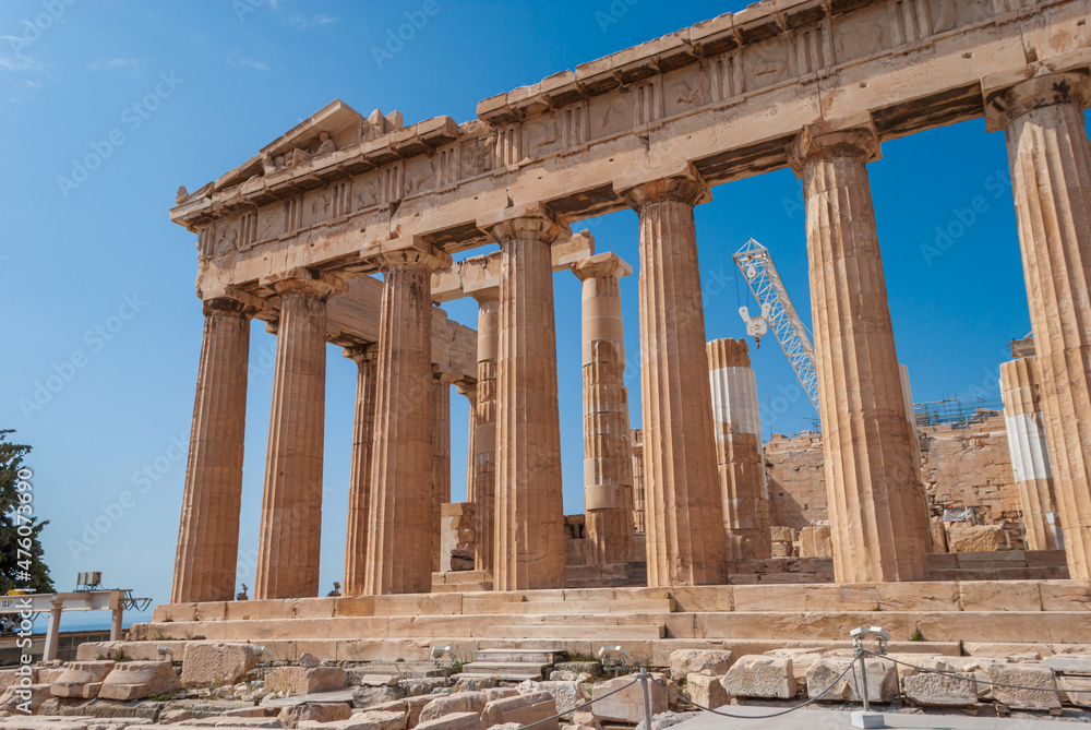 Restoration of the Parthenon building in the Acropolis of Athens