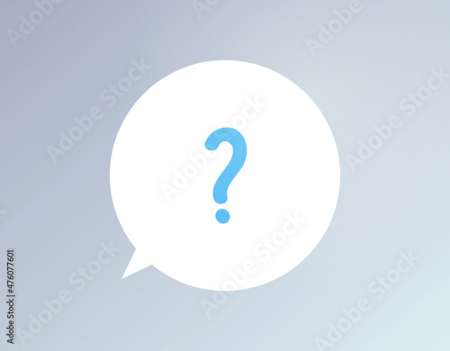 Question mark and speech bubble flat vector illustration.