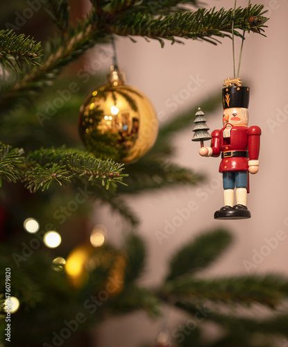 Vintage wooden toy doll wit...