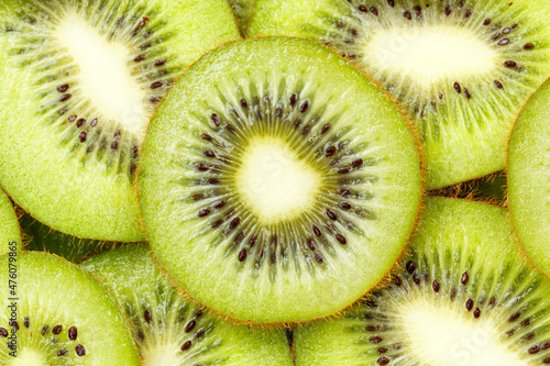 Kiwi fruit kiwis fruits background from above