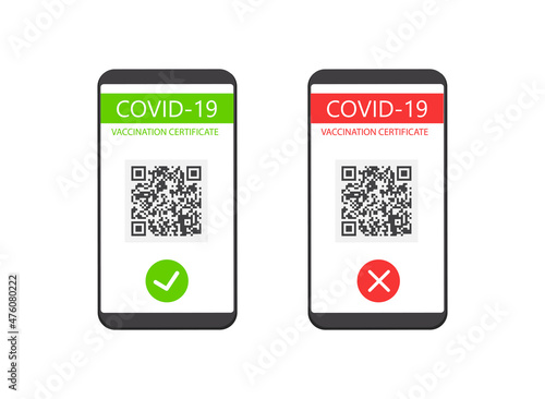 Vaccine passport on smartphone screen