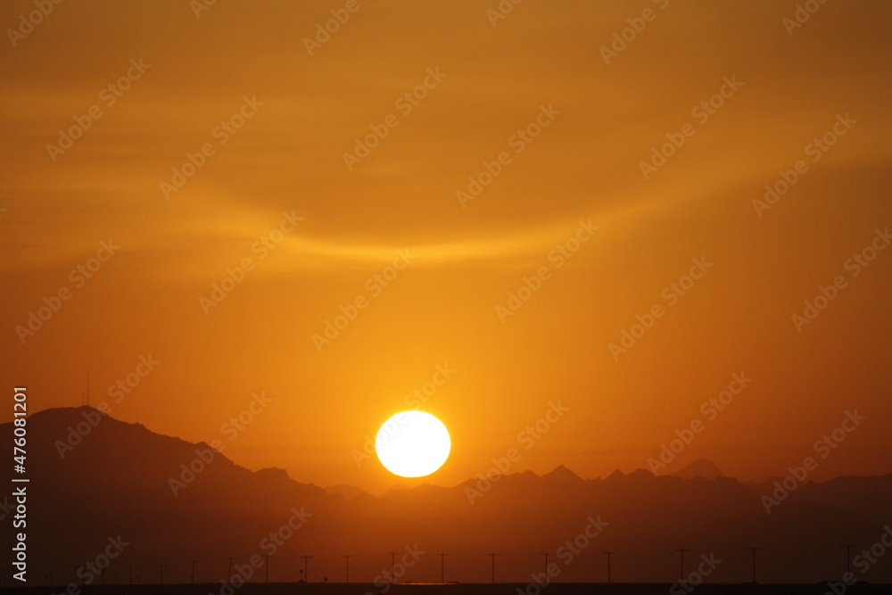 sunset over the mountains