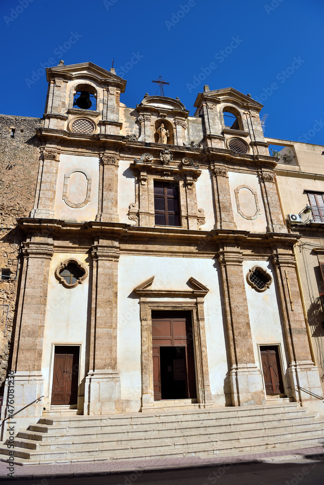 church of saints paolo and bartolomeo in baroque style alcamo province of trapani sicily italy