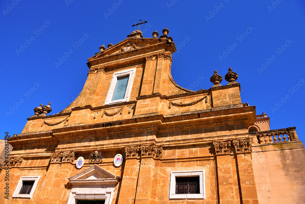 Basilica of Santa Maria Assunta also known as the mother church, beginning of construction 1332 Alcamo Sicily Italy