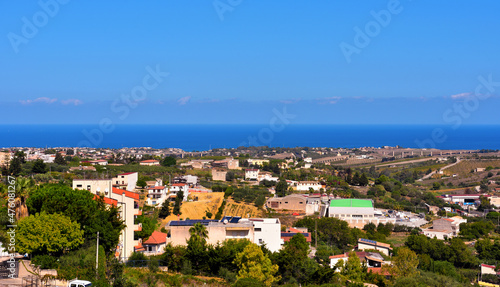 promenade and view of Alcamo Sicily Italy © maudanros