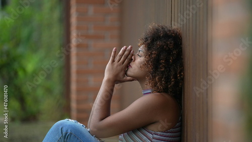 Fotografie Stressed woman feeling despair and worry