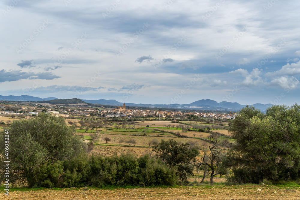 View of the Mallorcan town of Porreres
