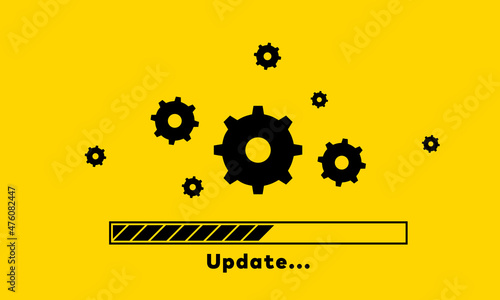 Update vector illustration. Software update for computer, tablet and smartphone. Vector illustration for Business and Advertising