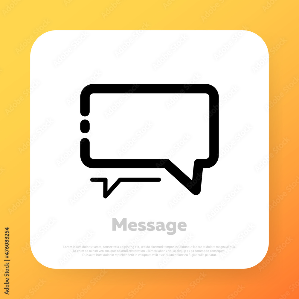 Fototapeta premium Message line icon. Chat, forum, email. New sms. Communication. Vector line icon for Business and Advertising