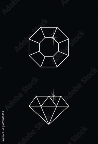 Shape diamond shine vector illustration isolated