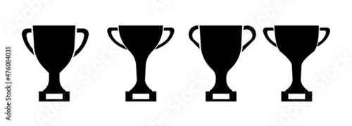 Trophy cup icon set. Champion award. Winner success concept. Vector line icon for Business and Advertising