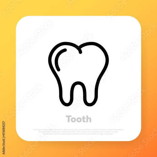 Tooth icon. Health care concept. Dentistry. Vector line icon for Business and Advertising