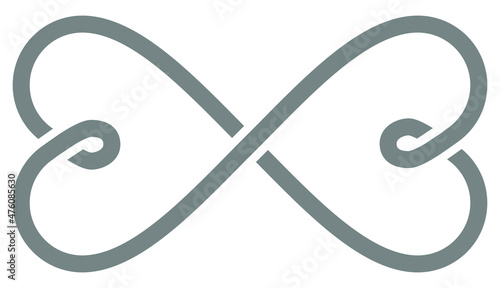 Infinity hearts sign symbol icon isolated - vector illustration