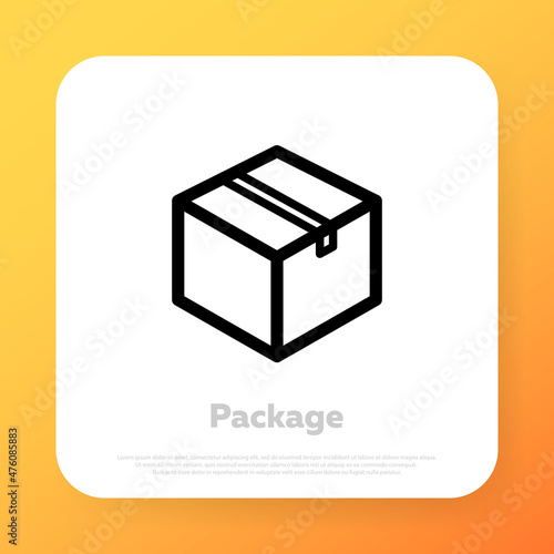 Parcel icon. Fast delivery service concept. Vector line icon for Business and Advertising