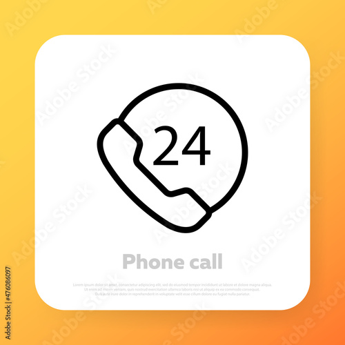 Hotline icon. Call center service icon. Vector line icon for Business and Advertising