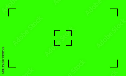 Video green screen banner. Video footage replacement tracking markers element. Vector line icon for Business and Advertising