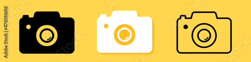 Camera icon set. Photocamera sign. Take a picture. Camera symbol for your web site design, logo, app, UI. Vector line icon for Business and Advertising