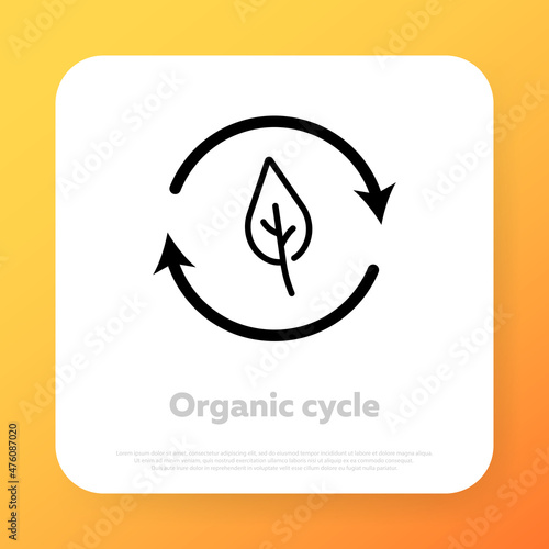 Organic tag icon. Healthy organic natural bio eco good product. Vector line icon for Business and Advertising