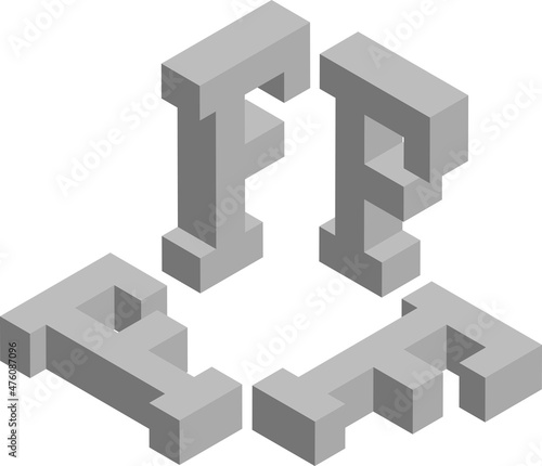Isometric letter F. Template for creating logos  emblems  monograms