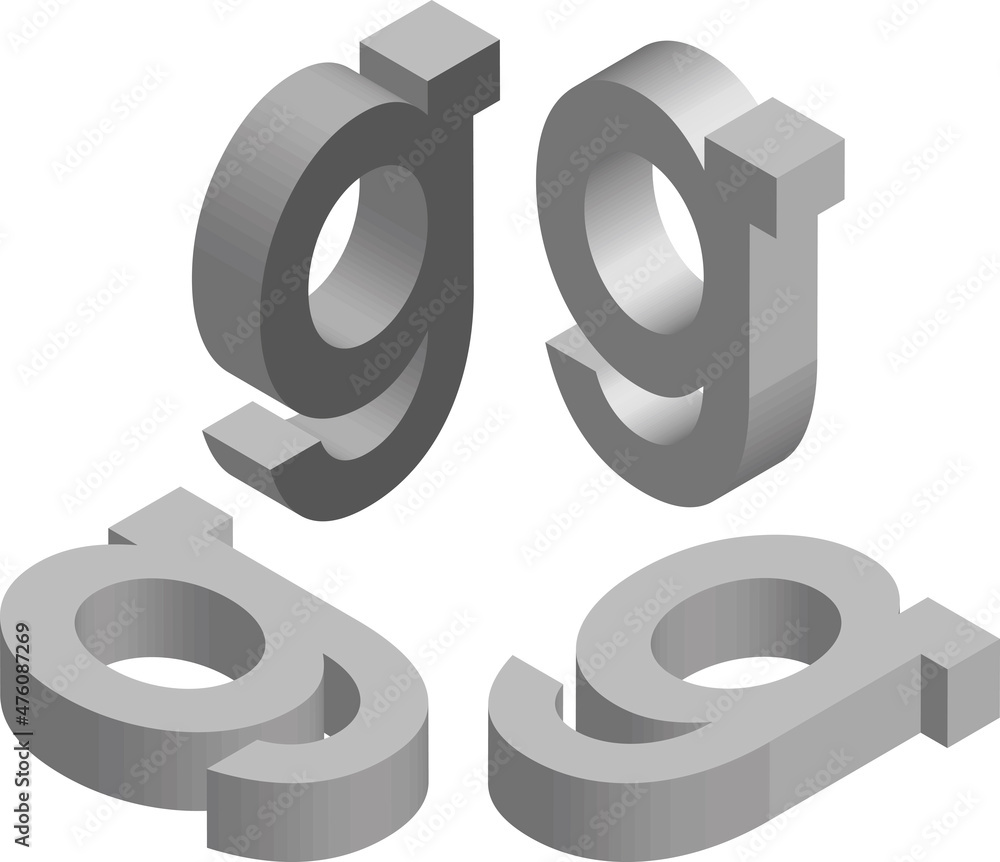 Isometric letter g. Template for creating logos, emblems, monograms Isometric letter g. Template for creating logos, emblems, monograms