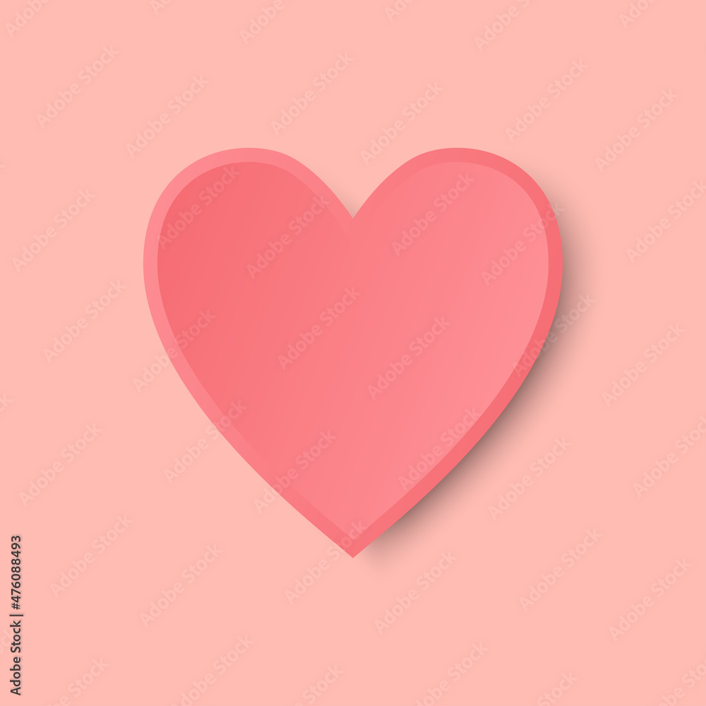 Heart logo design. Pink heart vector. Heart paper cut love heart for Valentine's day or any other Love invitation cards.
