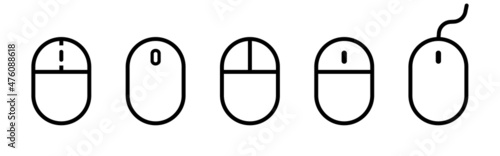 Computer mouse icon set. Cursor icon set. Hand cursor sign. Computer mouse pointer. Cursor symbol for your web site design, logo, app, UI. Vector line icon for Business and Advertising