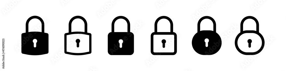 Lock icon set. Privacy concept. Security. Lock symbol for your web site design, logo, app, UI. Vector line icon for Business and Advertising Lock icon set. Privacy concept. Security. Lock symbol for your web site design, logo, app, UI. Vector line icon for Business and Advertising