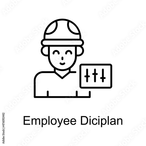 Employee Discipline vector outline icon for web isolated on white background EPS 10 file 