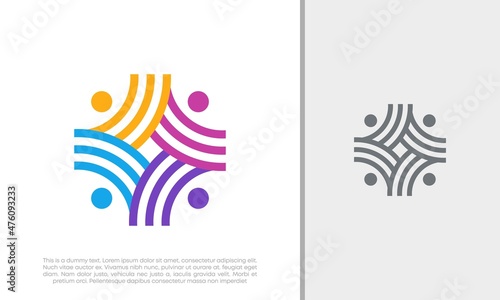 Global Community Logo Icon Elements Template. Community human Logo template vector. Community health care. Abstract Community logo