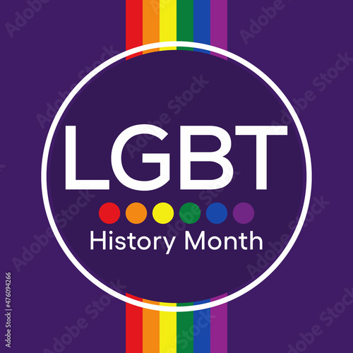 LGBTQ History month is observed each year in February, Vector illustration