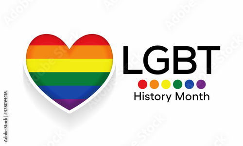 LGBTQ History month is observed each year in February, Vector illustration