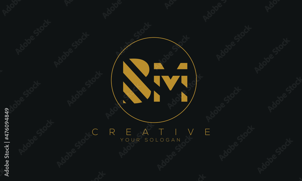 BM is a creative gap design logo with golden color and black background. BM is a creative gap design logo with golden color and black background.