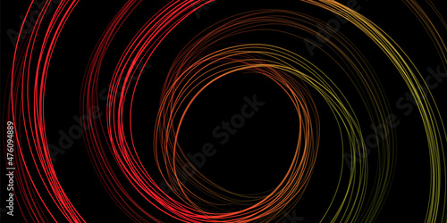 Abstract geometric illustration of doodle waves felt-tip pen with gradient on dark background. Abstract gradient background. Cover, wallpaper, flyer design.