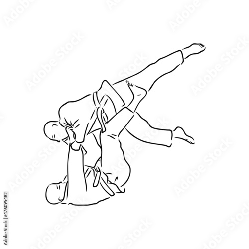 Brazilian Jiu Jitsu Technique in Vector Illustration photo