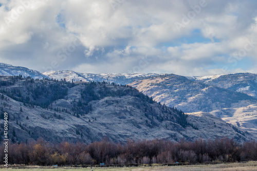 snow capped mountains in the Okanagan Valley, BC