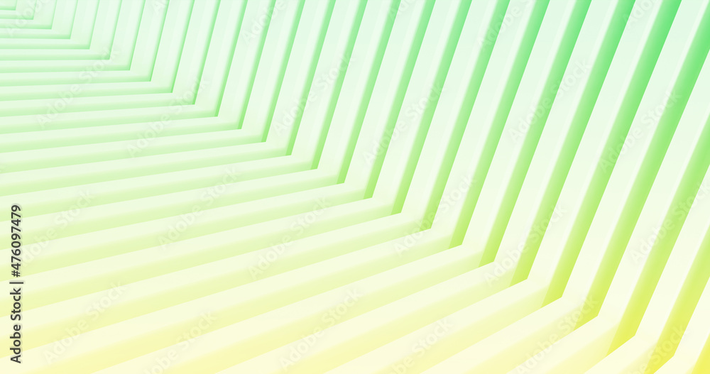 Abstract green and yellow Architecture Construction 3d corner ...