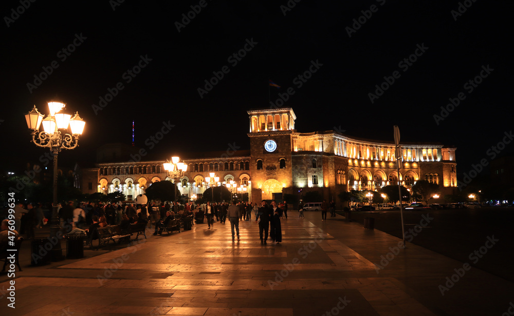 Architecture of Republic Square in Yerevan, Armenia