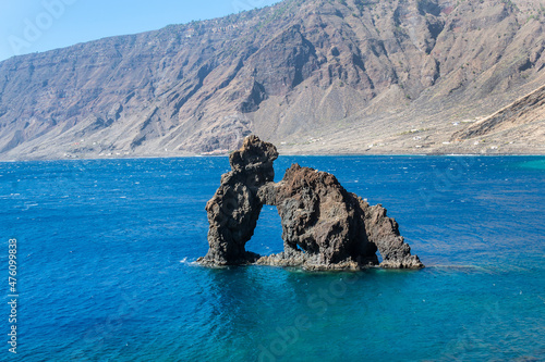 View of Roque de Bonanza in El Hierro island, Canary Islands. photo