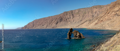 Panoramic view of Roque de Bonanza in El Hierro island, Canary Islands. photo