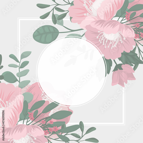 Floral border background - pink flower border