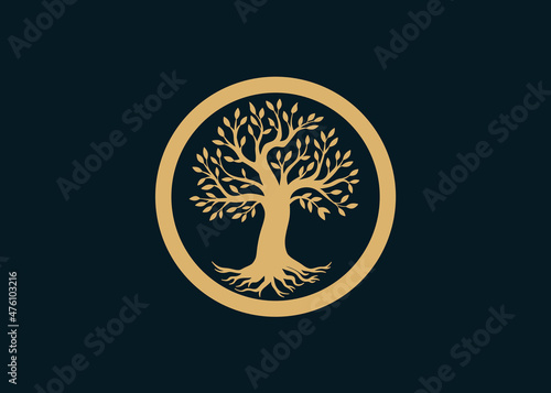 
Tree. Tree logo. Tree with leaves.