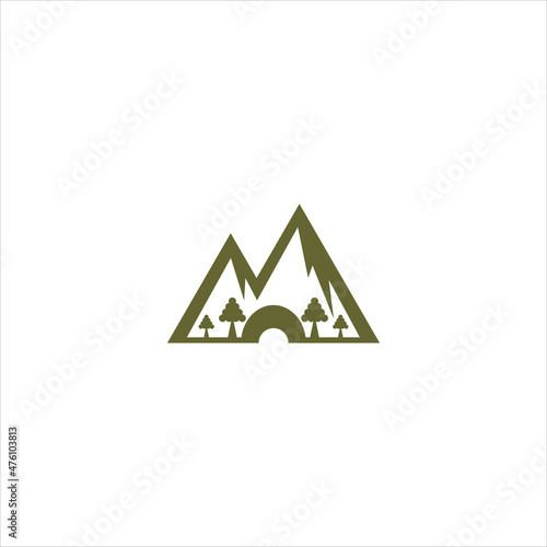 camp logo vector outdoor template