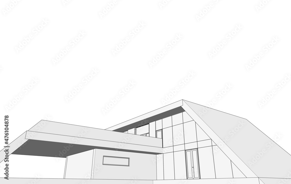 sketch of building vector 3d illustration sketch of building vector 3d illustration