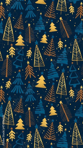 Christmass seamless pattern.Beautiful christmas doodles  pattern - hand drawn and detailed, great for christmas textiles, banners, wrappers, wallpapers - vector surface design