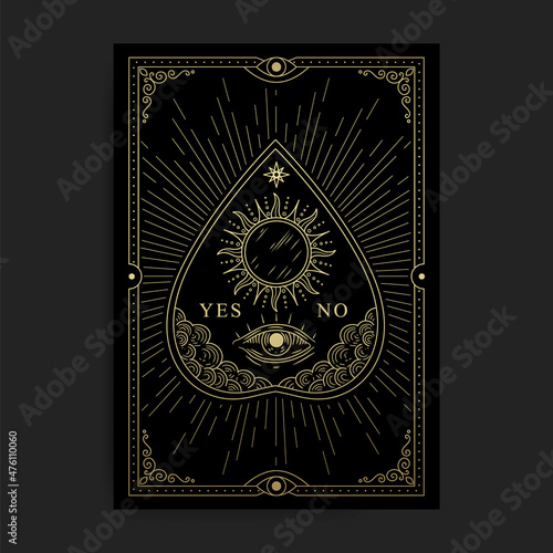 Ouija board with eye providence line art photo