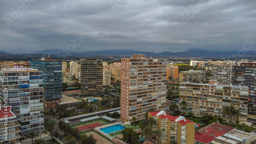 Photography Vistas Aéreas de Playa de San Juan en Alicante en un día nublado de diciembre